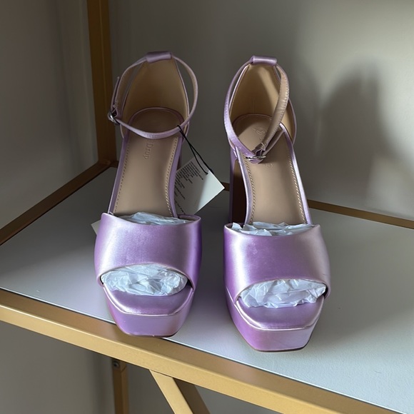 The drop women's hamalie platform sandal lavender satin, 8.5, new - Picture 4 of 6